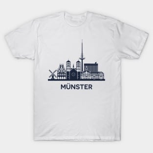 Skyline emblem of Münster, city in North Rhine-Westphalia, Germany T-Shirt